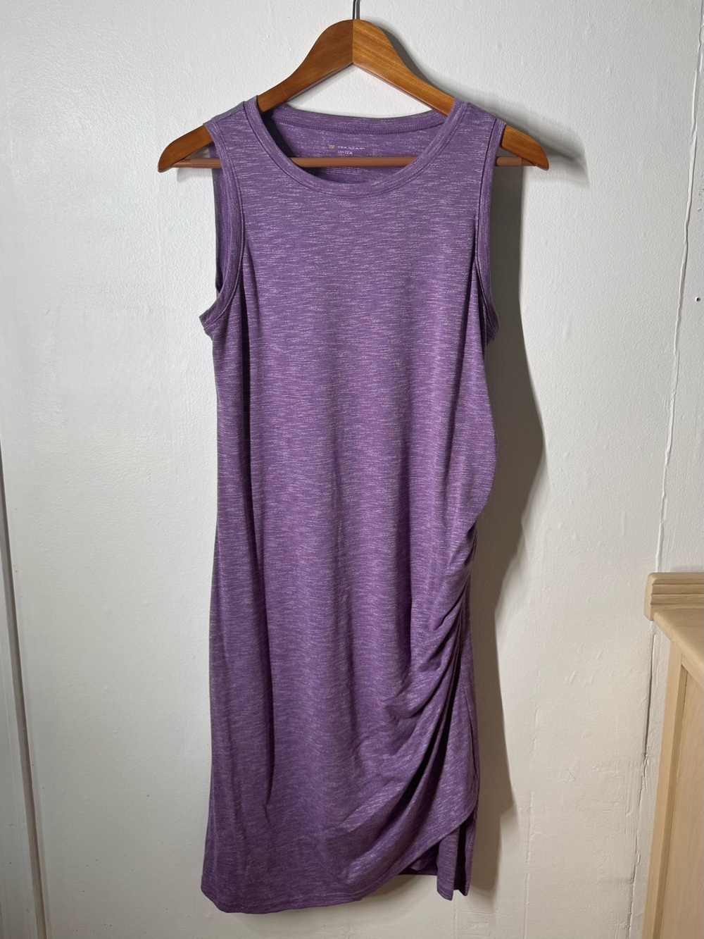 Tek Gear Purple DryTek Sleeveless Midi Dress with Side Ruching